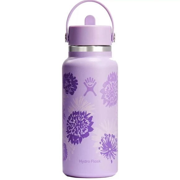 Hydro Flask Accessories - Special edition Hydro Flask 32 oz. Wide Mouth Bottle with Flex Straw Cap- pixie